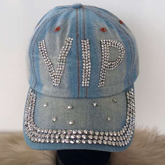 VIP Bling 💎 Denim Baseball Cap - Picture 12 of 12